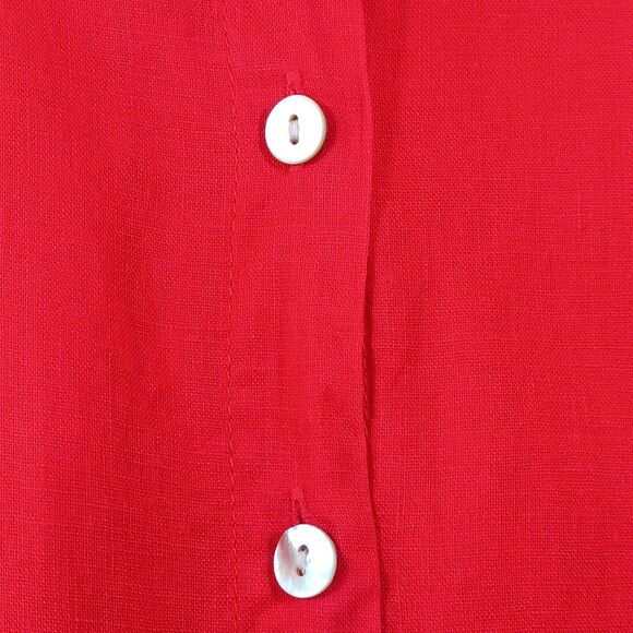 Christian Siriano Linen Shirt Women Medium Bright Red Oversized Minimalist Tunic - Picture 10 of 16